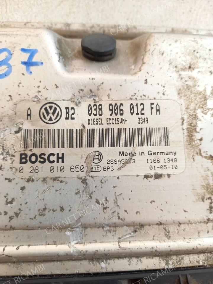 038906012FA 0281010650 BOSCH EDC15VM+ CENTRALINA MOTORE VW GOLF IV 1.9 TDI 66 KW - Immagine 3 di 4
