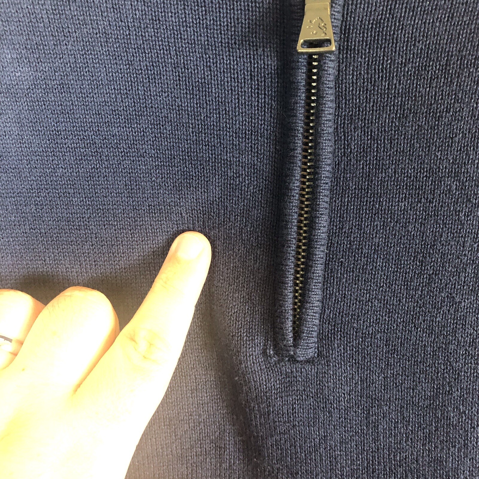 Men's Express Basic Solid Navy Blue Quarter Zip L… - image 8