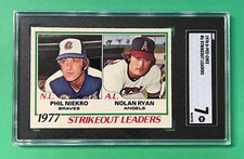 1978 O-PEE-CHEE PHIL NIEKRO NOLAN RYAN STRIKEOUT LEADERS SGC 7 NEAR MINT #6