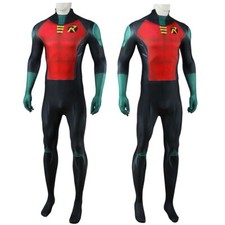 The Robin Teen Titans Cosplay Jumpsuit Costume Adult Kids Bodysuit Halloween