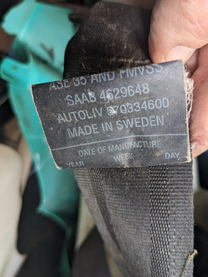 Cinto de segurança Saab 900,9-3 1995-2003 conversível FRENTE DIREITA - Imagem 3 de 4