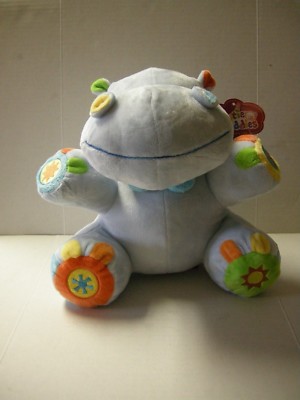 Baby Hippo Activity Toy By Linzy, Blue, 15'', Plush, Brand New