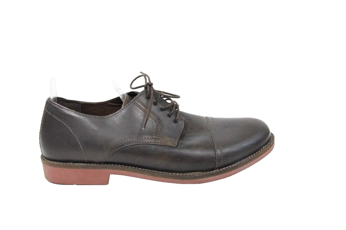 Mens Brown Dress Shoes sz 11 Leather Oxford Cap Toe Lace Up  display picture 3