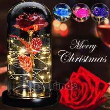 Christmas LED Eternal Rose Gift for Women Mom Girlfriend Wife Valentine Birthday