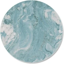 CounterArt Round Tempered Glass Counter Saver 16 Inches - Teal Quartz