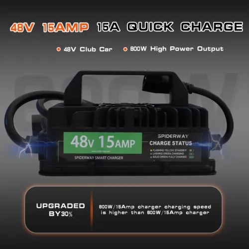 48 Volt 15 Amp Golf Cart Battery Charger for Club Car DS Precedent Tempo Onward - Picture 10 of 12