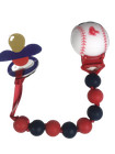 Baby Pacifier Clip Silicone Safe Boston Red Sox MLB Baseball Style. New
