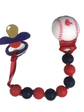 Chewbeads Baby Pacifier Clip Silicone Safe Boston Red Sox MLB Baseball. New