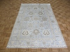 5'11 x 9 Hand Knotted Sky Blue Bamboo Silk Oushak Oriental Rug G15259