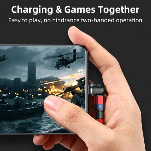 3 in 1 Magnetic Fast Charging Cable 3A Phone Type-C Micro USB IOS Red Colour - Picture 5 of 5