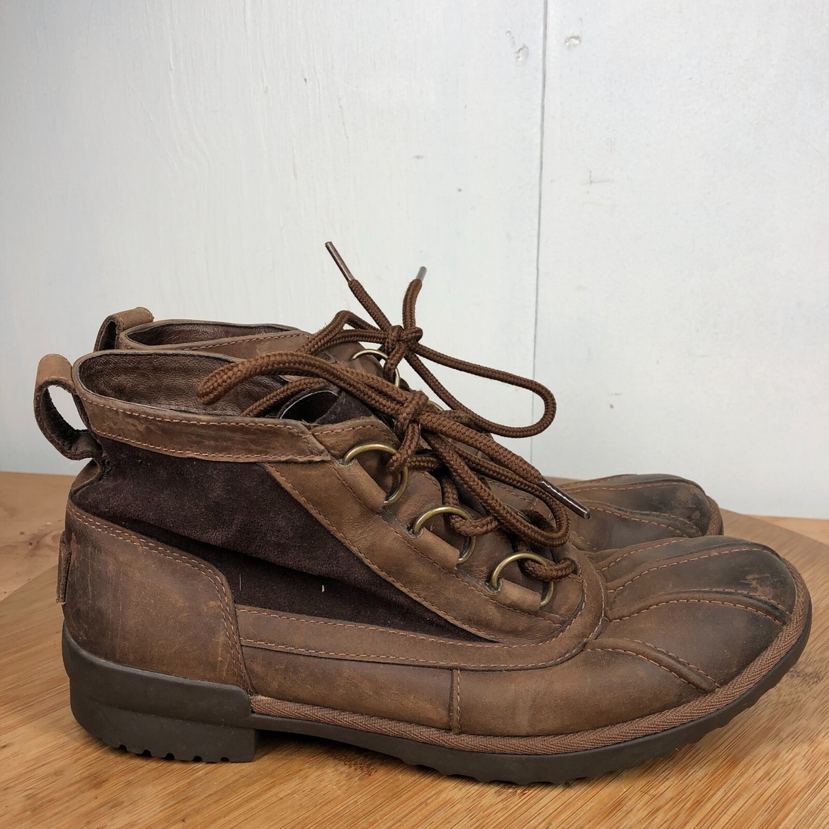 UGG Boots Womens 9 Heather Waterproof Brown Leather Lace Up Ankle Shoes | eBay UGG Boots Womens 9 Heather Waterproof Brown Leather Lace Up Ankle Shoes | eBay