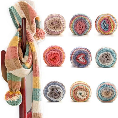 Sofa Cushion Rainbow Color DIY Hand-woven Cotton Wool Yarn Crochet Knitting - Photo 1/20
