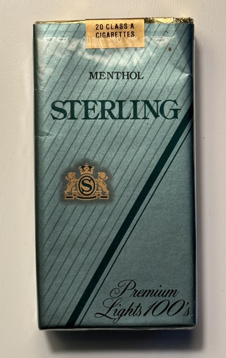 how much are 20 sterling cigarettes Vintage Sterling Menthol Cigarette 20 Pack Premium Lights 100's EMPTY BOX  NICE