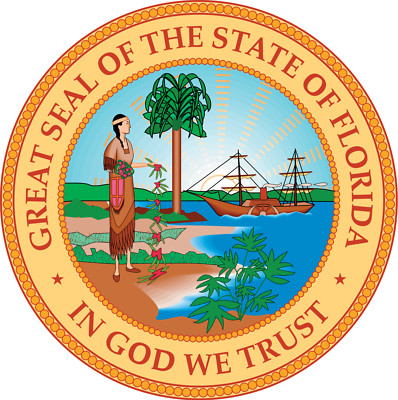 Florida state seal sticker weatherproof bumper vinyl decal