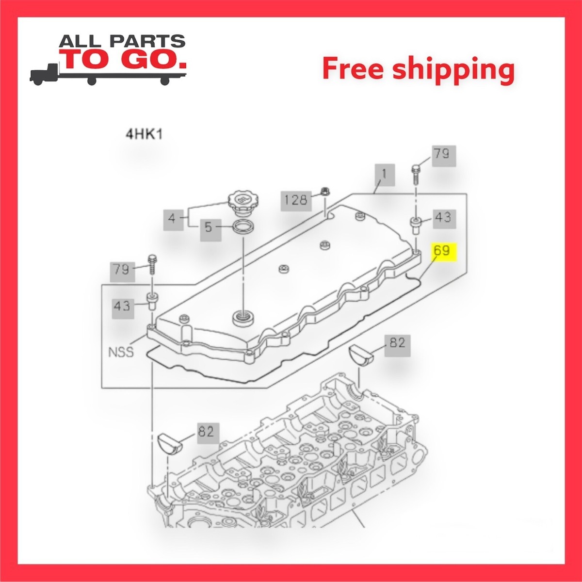 Valve Cover Gasket ISUZU NPR NPR HD NQR 4HE1 4HF1 4HG1 1999-2004