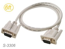 6ft DB9 Male to Male Straight-Through Fully Wired Serial RS232 Cable , S-3306