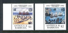 Barbuda 1304-1305  MNH, 1992. Discovery of America 50th Ann SCV $15.0  x44562
