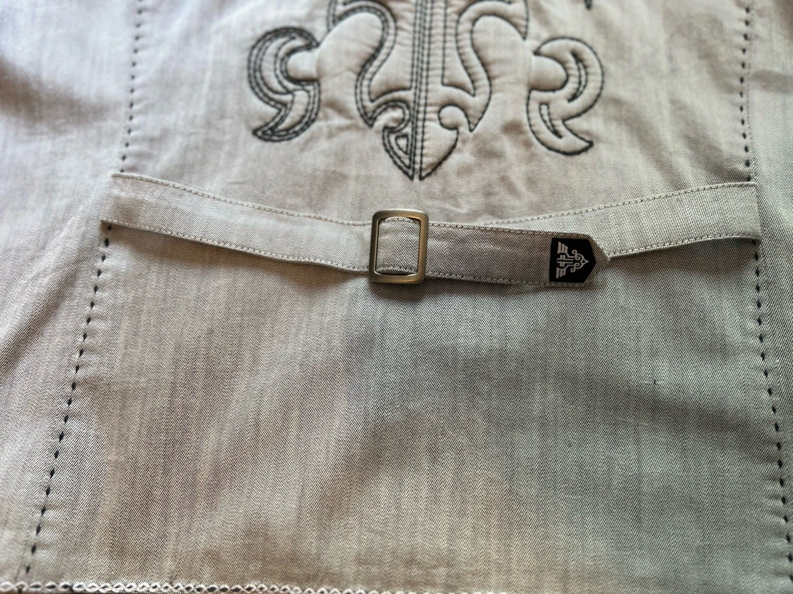 Roar Men’s Size XL Cotton Vest Quilted Back Striped Lined Adjustable Back Belt - product detail image 7