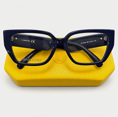 Swarovski SK 5446 090 Women s Blue Cat Eye Full Rim Plastic Frames 54-16