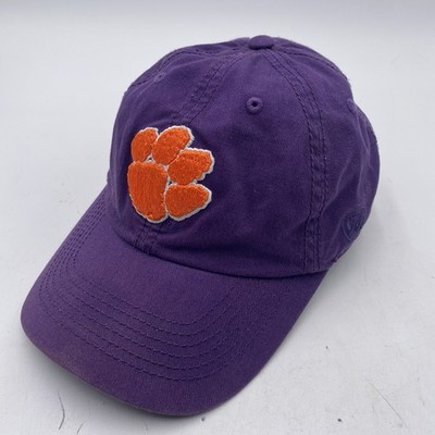 Clemson Tigers Hat Paw Purple Cotton Clean Up Strapback Top Of World Slouch Dad