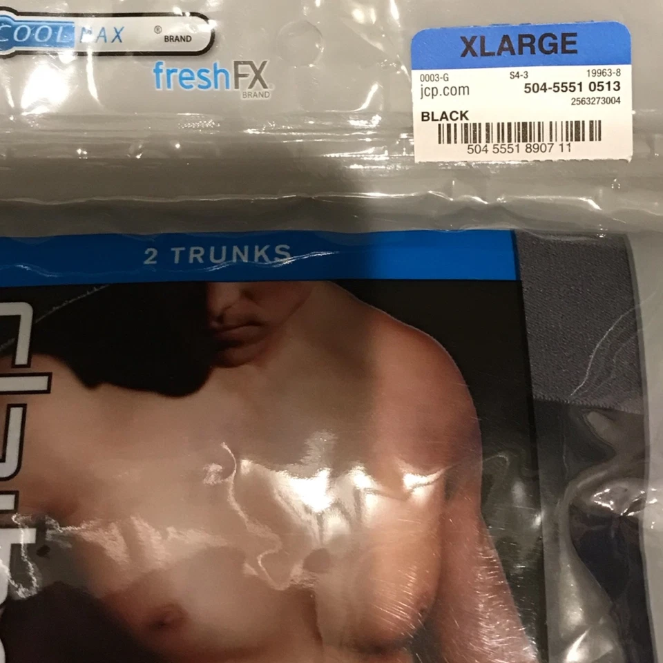 Новые винтажные мужские трусы Claiborne Cool Max Fresh FX 2 упаковки по 2 штуки - Изображение 3 из 4
