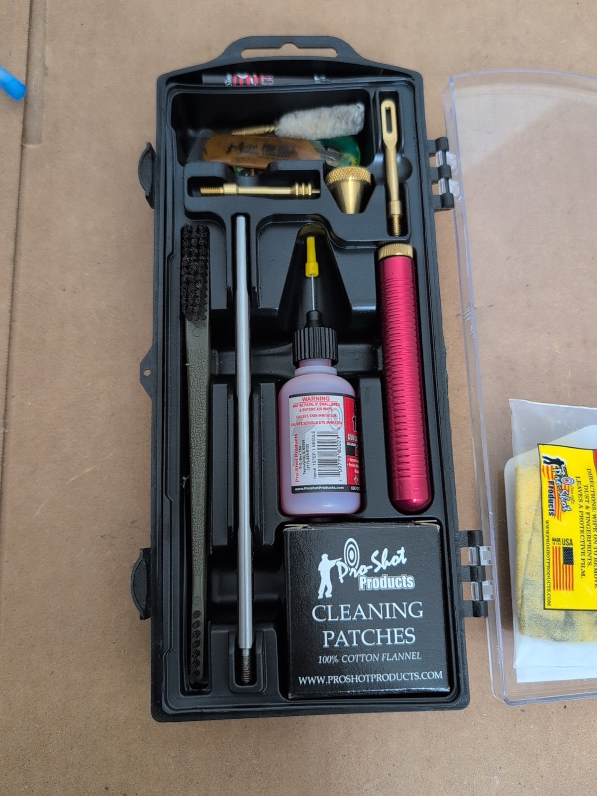 USA Made Pro Shot 9mm 38 357 mag & Up Pistol Cleaning Kit Excellent Condition