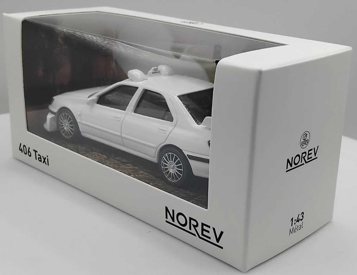 [NEW] Norev Peugeot 406 1999 White Car Film Taxi 2 Movie Scale 1:43