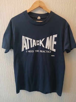 VTG Screen Stars 50/50 Single Stitch ''Attack Me'' USA BJJ Wrestling Martial Arts