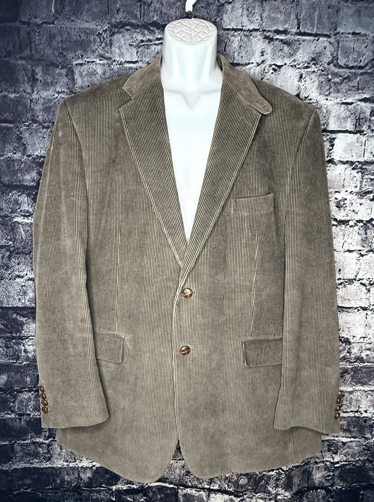 Polo Ralph Lauren Blazer 46L Brown Corduroy Jacket Leather Elbow EUC - product detail image 1