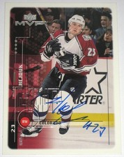 MILAN HEJDUK SIGNED UPPER DECK MVP COLORADO AVALANCHE ROOKIE CARD AUTOGRAPH AUTO