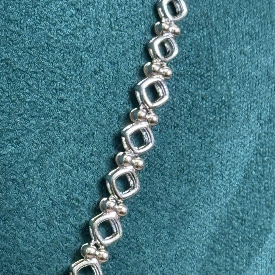 EMA Lab Created Faceted Aqua & Topaz 925 Sterling Silver Mexico Necklace 19” - Image 2 of 4