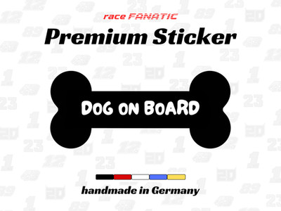 Dog on Board Hund an Bord Knochen Aufkleber Sticker Vinyl Decal Auto Wagen