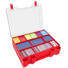 Trading Card Storage, 2400+ Sports Cards Game Deck Box Holder Organizer for P...
