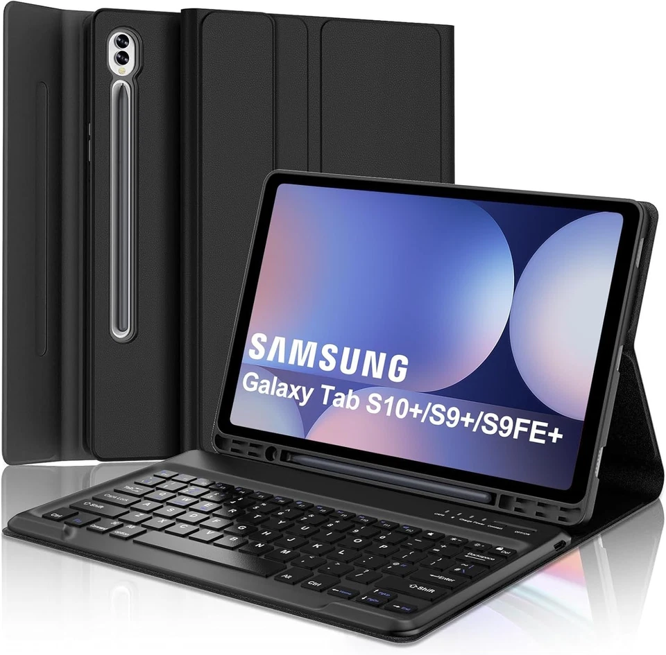 JADEMALL Keyboard Case for Samsung Galaxy Tab S9+ 12.4", Wireless Detachable Bluetooth