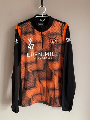 Dundee United 1/3 Zip Football Training Long Sleeve Shirt Macron Soccer Size L
