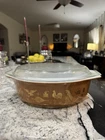 Vintage Pyrex Early American 043 Oval Casserole Dish With Lid