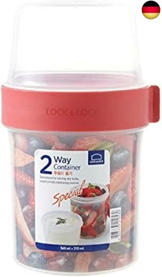 Lock & Lock Two-Way Müsli-to-go-Becher aus Kunststoff ? Kleine Lunchbox mit 