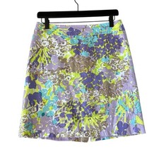 Talbots Garden Floral Womens Pencil Skirt Vibrant Colors, Lined, Zipper, Size 4P