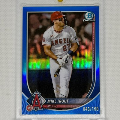 2025 Bowman Chrome - Mike Trout, Mike Trout #27 Blue Refractor /150