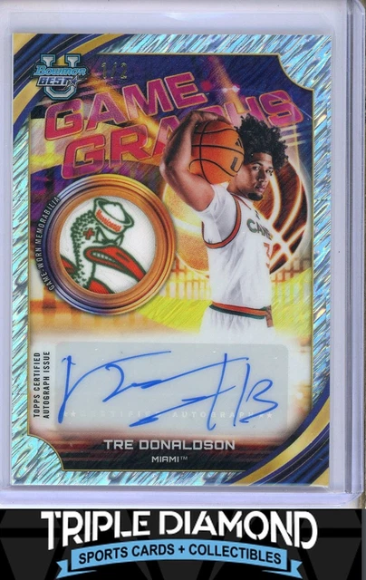 2025-26 Bowman Univ Best Tre Donaldson Game Graphs Patch Auto Shimmer #1/2 K704