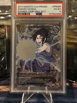 Naruto CCG Sasuke Uchiha Foil Promo Card Shonen Jump PR 068 PSA 4