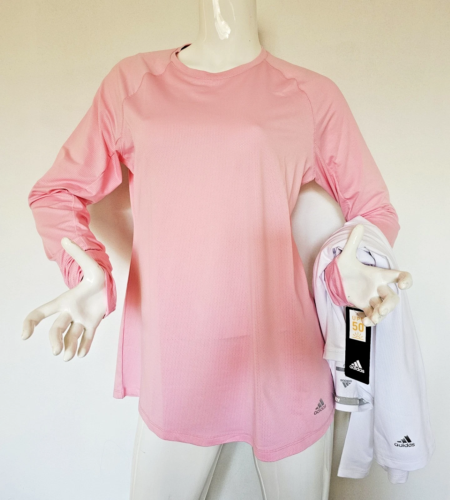 Activewear 2-PACK ADIDAS UPF-50 KNIT BASE LAYER GOLF TOP Women's SIZE L-XL