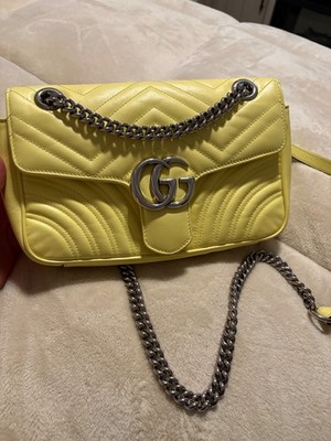 Calfskin Matelasse Small GG Marmont Shoulder Bag Banana