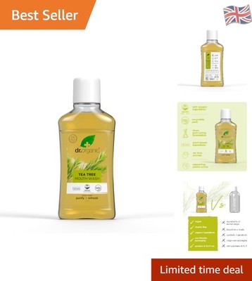 Dr Organic Alkoholfreie Teebaum Mundspülung 500ml - Umweltfreundliche Formel