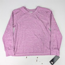 Adidas Girls Medium Purple Melange Long Sleeve Training Tee