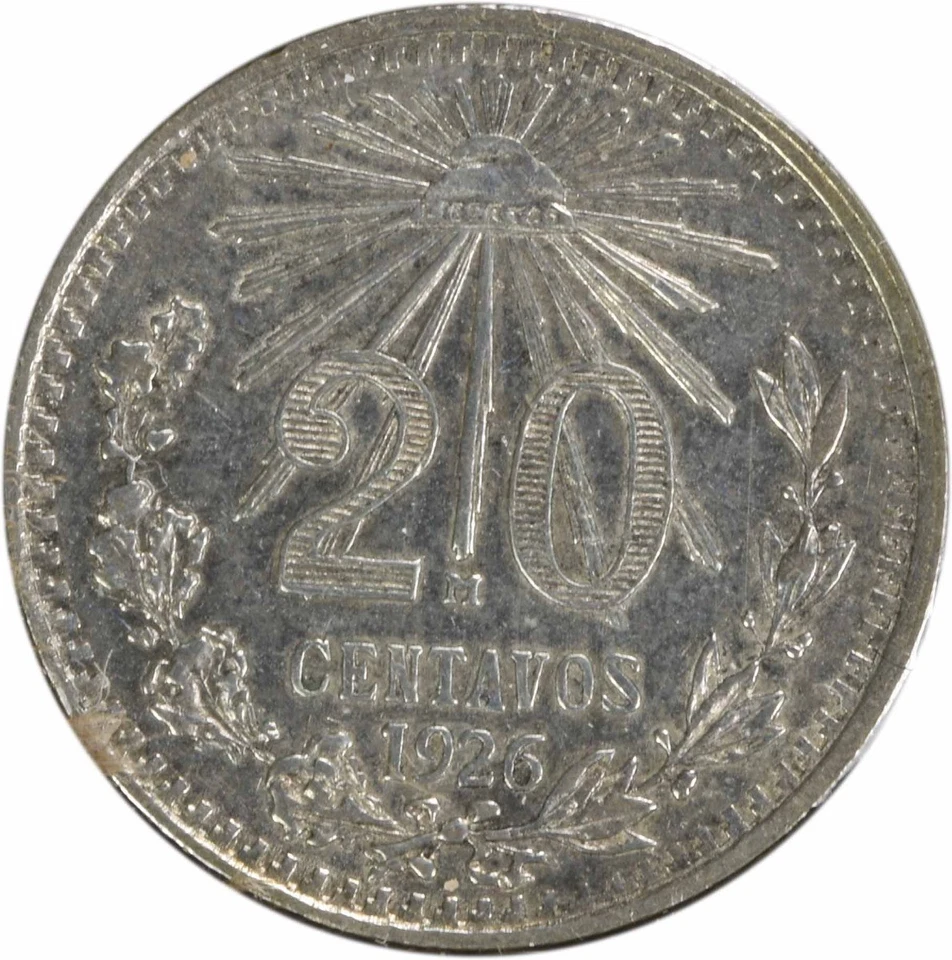 1926/5 Mexico 20 Centavos KM438 AU Uncertified #637 - Image 2 of 2