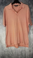 polo golf ralph lauren Orange Striped Short Sleeve Shirt Men’s XL Stretch Pima