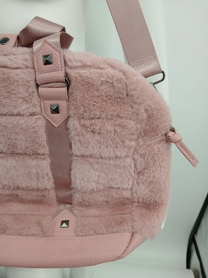 Bolso de Mano CYNTHIA ROWLEY Piel Sintética Cosido Mediano Lona Rosa Mujer Conejito de Nieve Foto 4 de 4