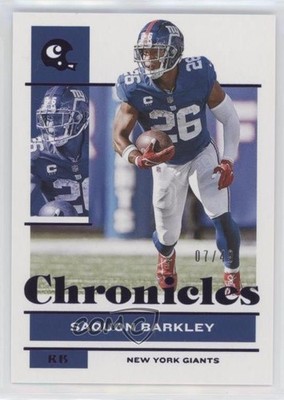 2021 Panini Chronicles Purple 7/49 Saquon Barkley #66 o7m