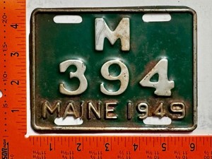 1949 Maine Motorcycle License plate